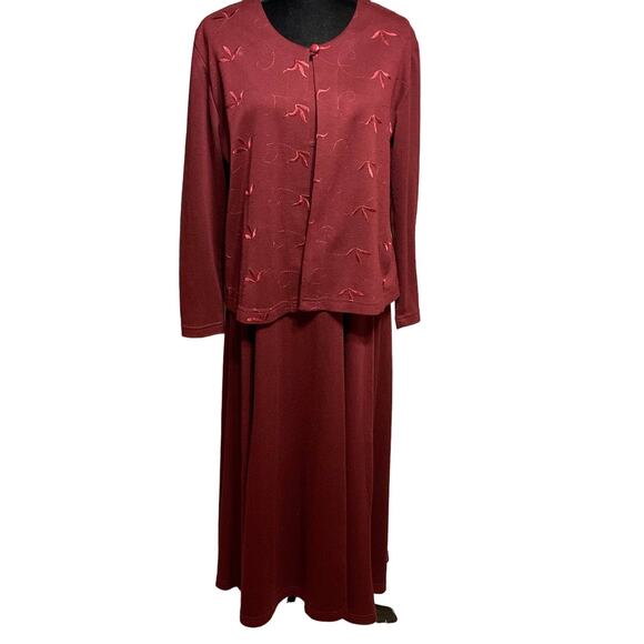 Cold water Creek 2 piece dress wine color medium - Picture 1 of 4